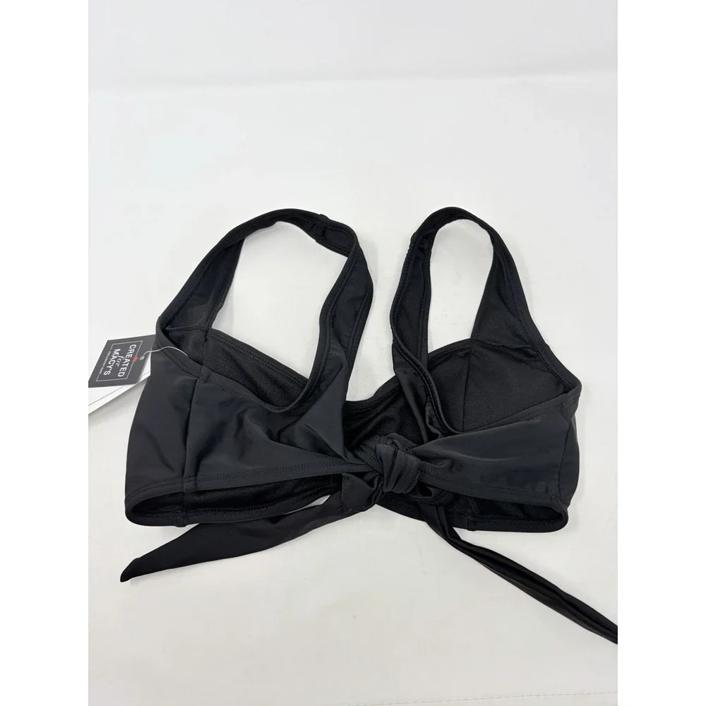 Salt + Cove Juniors Size XL Center-Ruched V-Neck Bikini Swim Top in Black 2499
